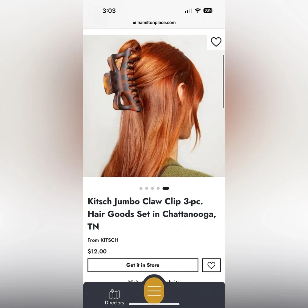 NEW 🏷️ KITSCH Tortoise-Shell XL Brown/Black LARGE Hair Claw Clip $18 - Picture 6 of 7